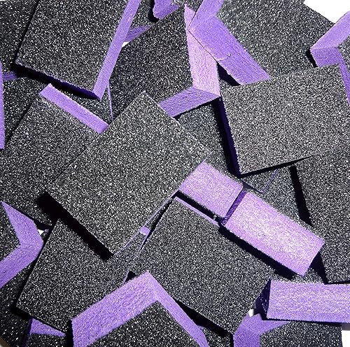 PrettyClaw | 40pc Mini Disposable Nail Buffer Blocks 80/80 Black Grit Purple Buffing Sanding Nail File 2 Sided Beauty & Personal Care Pretty