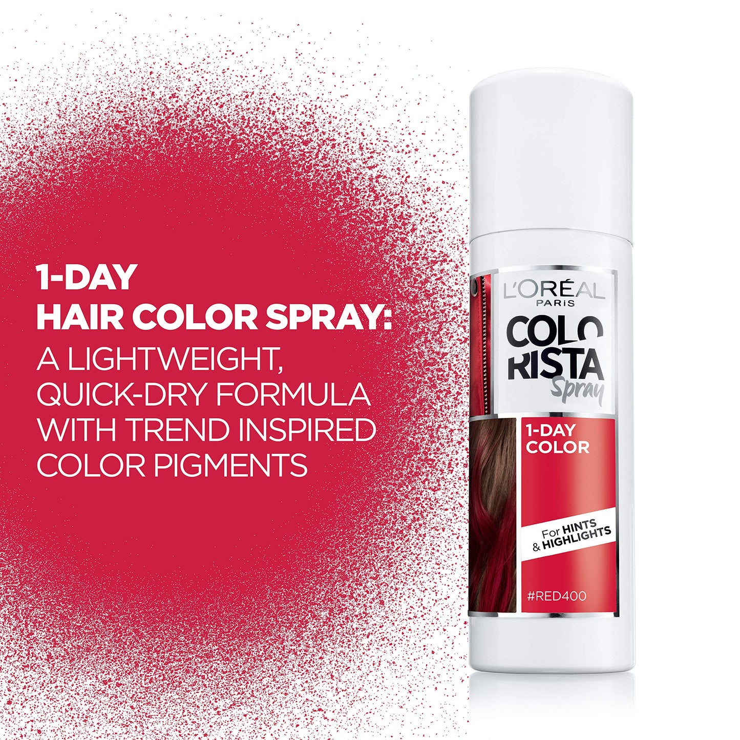 L'Oreal Paris Colorista 1-Day Washable Temporary Hair Color Spray, Red, 2 Ounces Beauty & Personal Care L'Oreal Paris