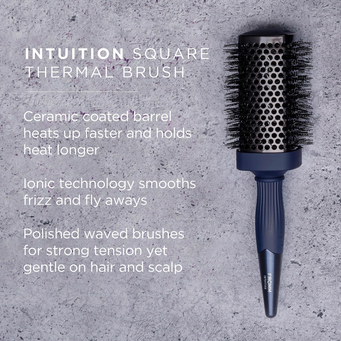 Fromm Professional Intuition Square Styler 1.75 Inch Ceramic & Ionic Thermal Brush in Blue, 2-in-1 Straighten & Wave Blow Drying Brush, Smooths Frizz Beauty & Personal Care Fromm