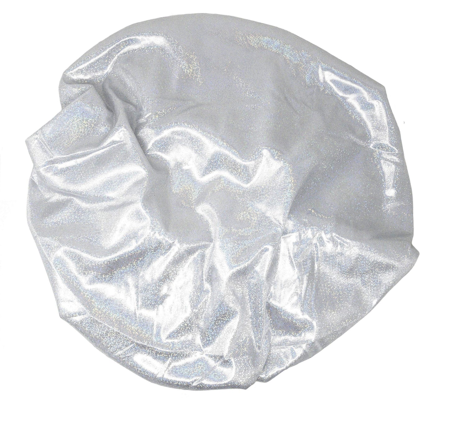 Holographic Extra Jumbo Nightcap Twinkle Deluxe Luxury Wide Band Sleep Cap Bonnet Hat for Hair Silver Beauty & Personal Care MayaBeauty