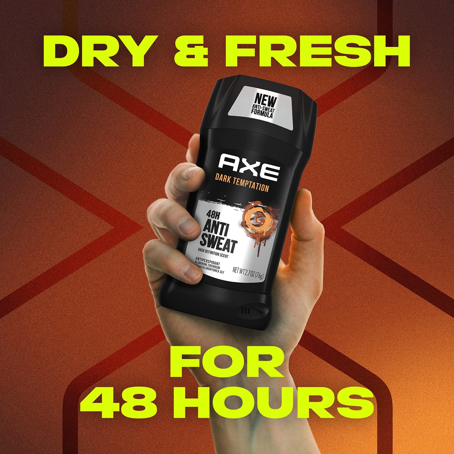 AXE Antiperspirant Stick For Men For Long Lasting Freshness Dark Temptation All Day Fresh Scent 48 Hour Anti Sweat Mens Deodorant 2.7oz 4 Count Beauty and Personal Care AXE