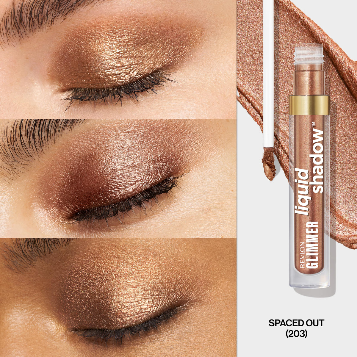 REVLON Glimmer Liquid Shadow, Smudge-Proof Shimmer Eyeshadow Makeup, Long Lasting, High Pigment, 203 Spaced Out Beauty & Personal Care REVLON