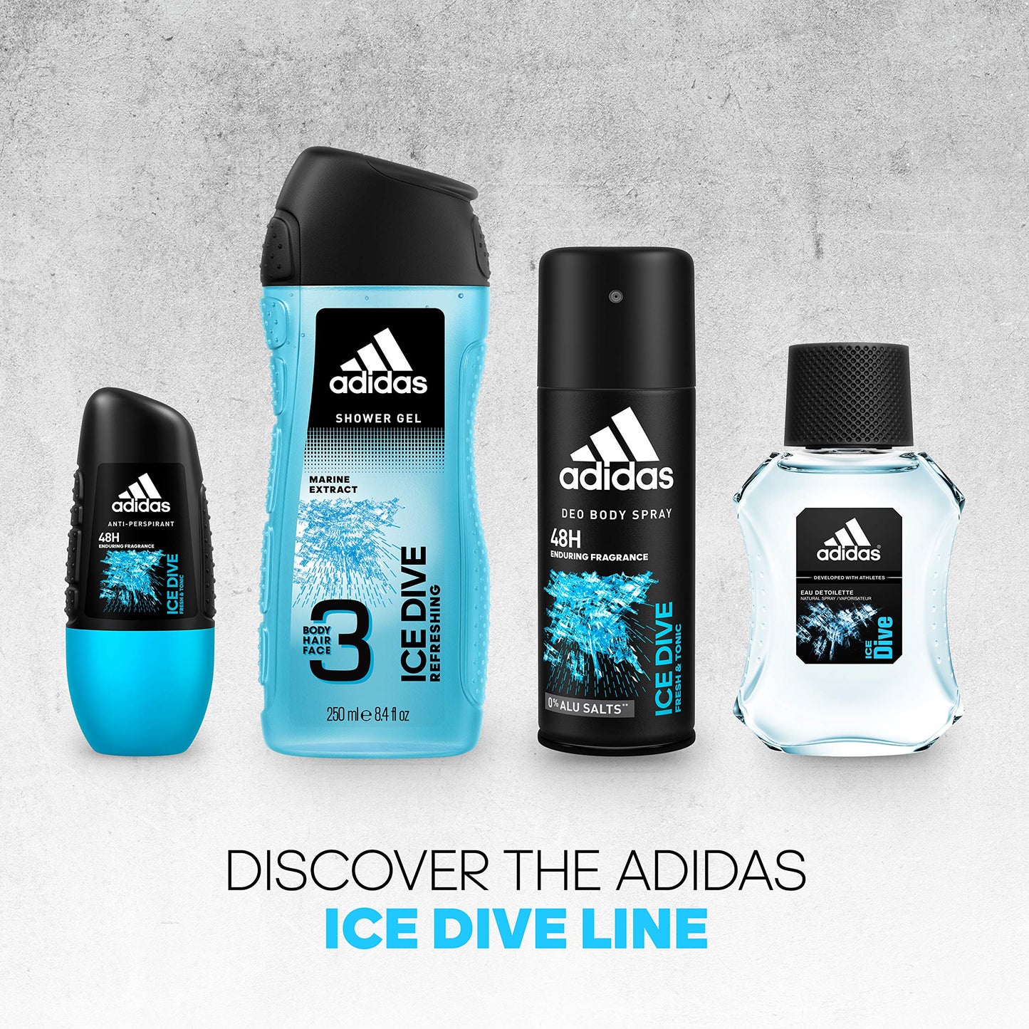Adidas Ice Dive Marine Extract Refreshing Hair & Body Shower Gel 250ml/8.4oz Beauty & Personal Care adidas