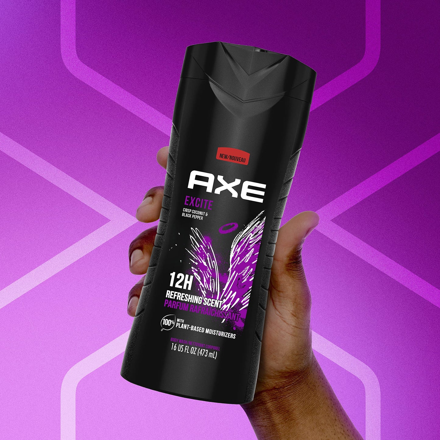 AXE Body Wash 12h Refreshing Scent Excite Crisp Coconut and Black Pepper Men's Body Wash, 16 Oz Beauty & Personal Care AXE