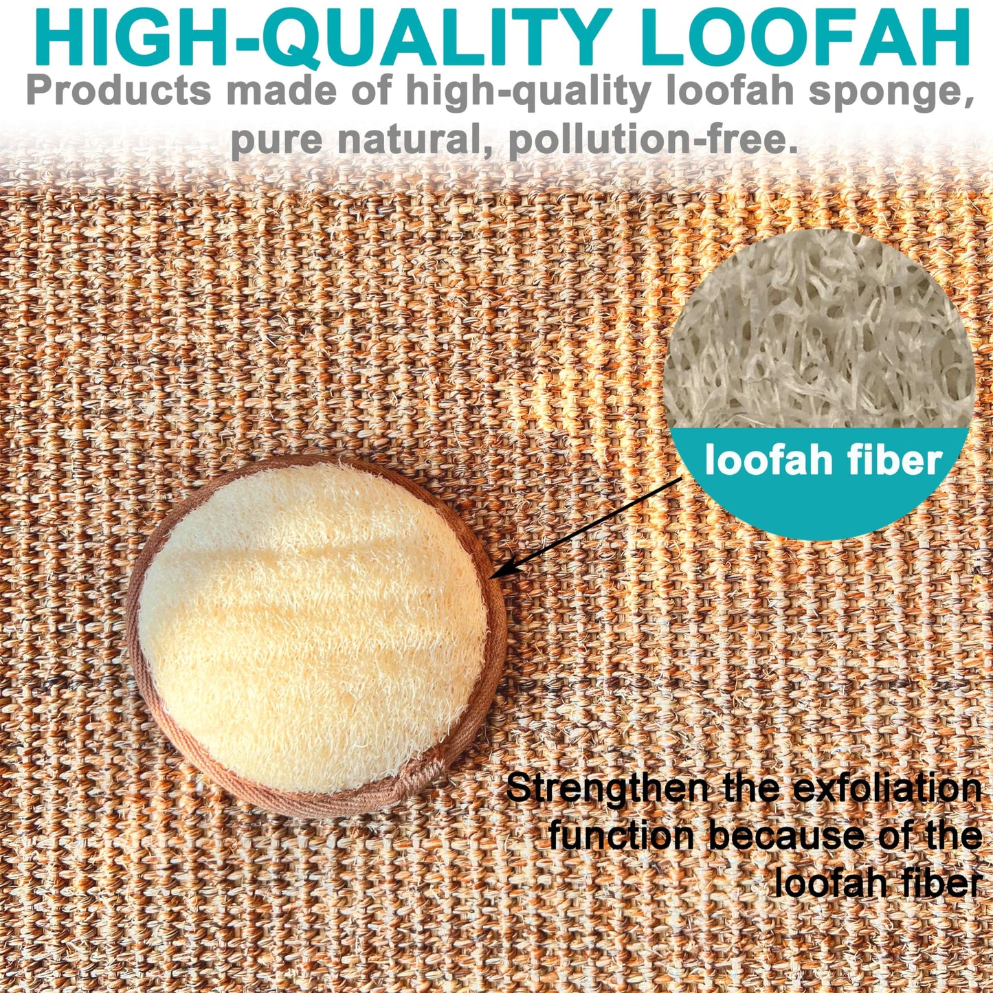 6 pcs/Set 4"×4" Natural Exfoliating Face Pad Loofah Sponge Facial Brush - Shower Scrubber - Body Bath Spa for Men & Women, Renewable Resource (Front Beauty & Personal Care Mr.Cui'shop