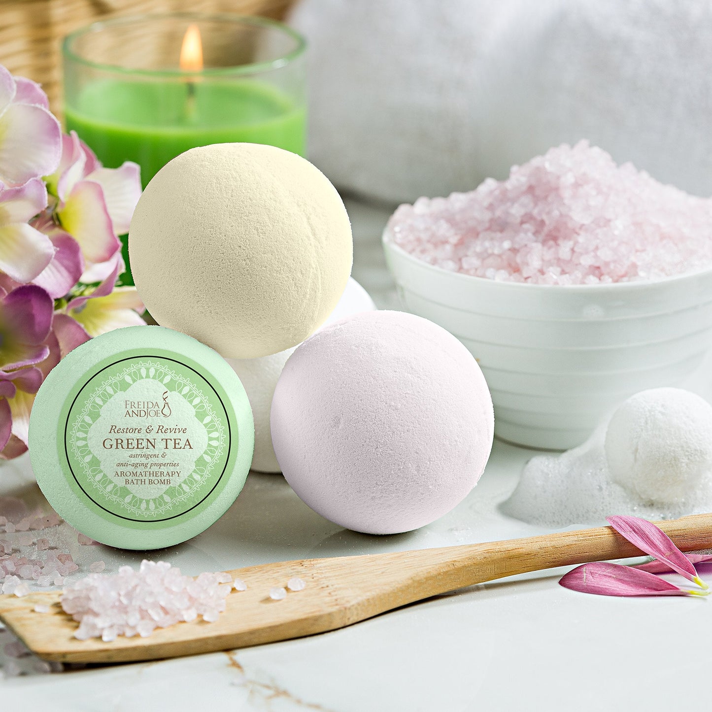 Home Spa Gift Basket Calming Relaxation Aromatherapy Bath Bombs, 6 Refreshing, Aromatic Scents to Moisturize, Revitalize, Rejuvenate Mind, Body & Soul Beauty and Personal Care Freida and Joe
