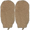 2 Pack 100% Natural Exfoliating Hemp Glove Mitt Mitten - Bath Sponge Scrubber Remove Dead Skin - Deep Clean & Invigorate Your Skin - Machine Wash Beauty & Personal Care Mr.Cui'shop