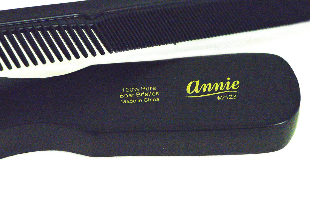 Annie Soft Mini Wave Brush #2123-100% Pure Boar Bristles, Reinforced Bristles, Black, Unisex, Wavy Hair Beauty & Personal Care Annie