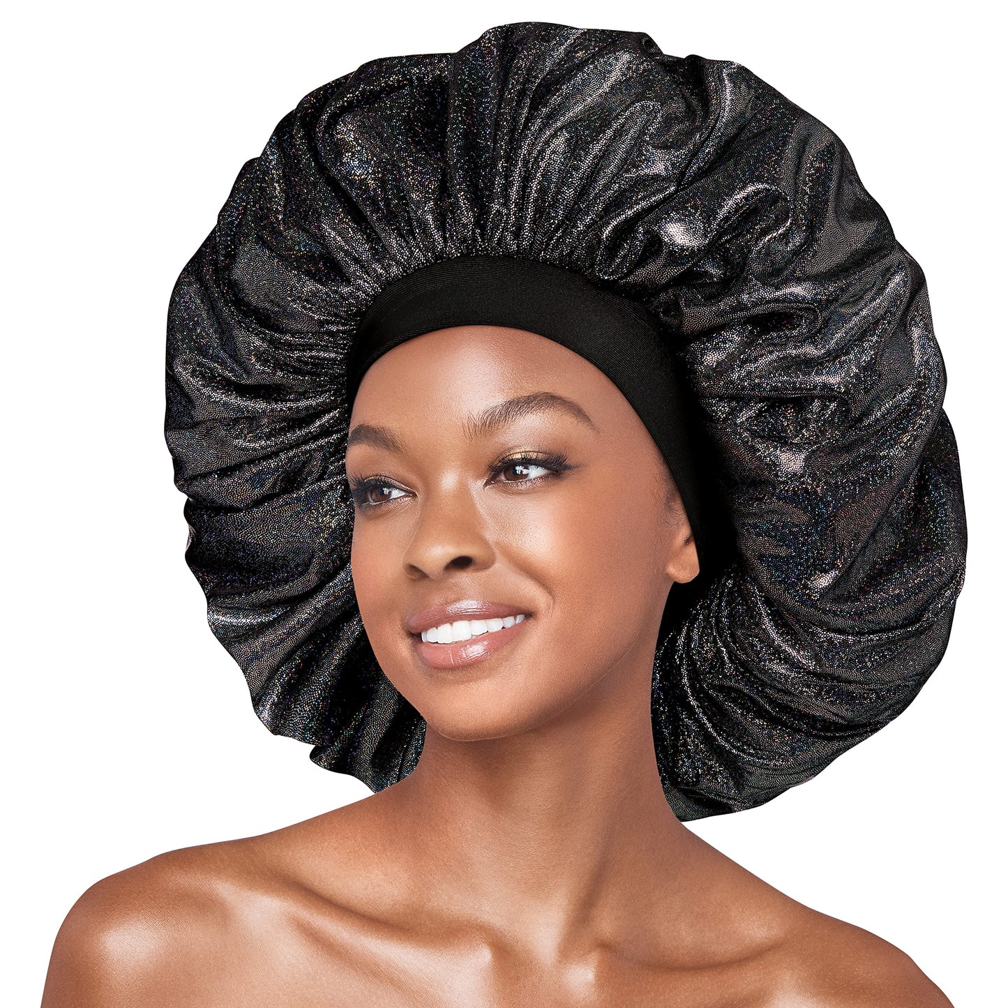 Red by Kiss Glitter Bonnet Premium Quality Sleeping Hair Bonnet Hair Cap, Super Jumbo Beauty and Personal Care Red by Kiss