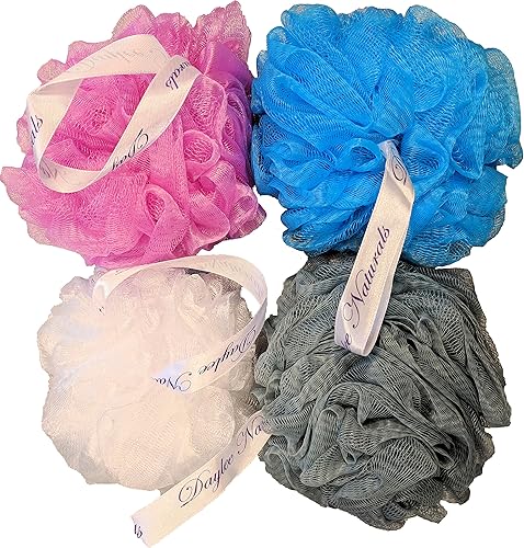 Daylee Naturals Large Eco Mesh Bath Pouf Sponge 4Piece Variety Pack Beauty & Personal Care Daylee Naturals