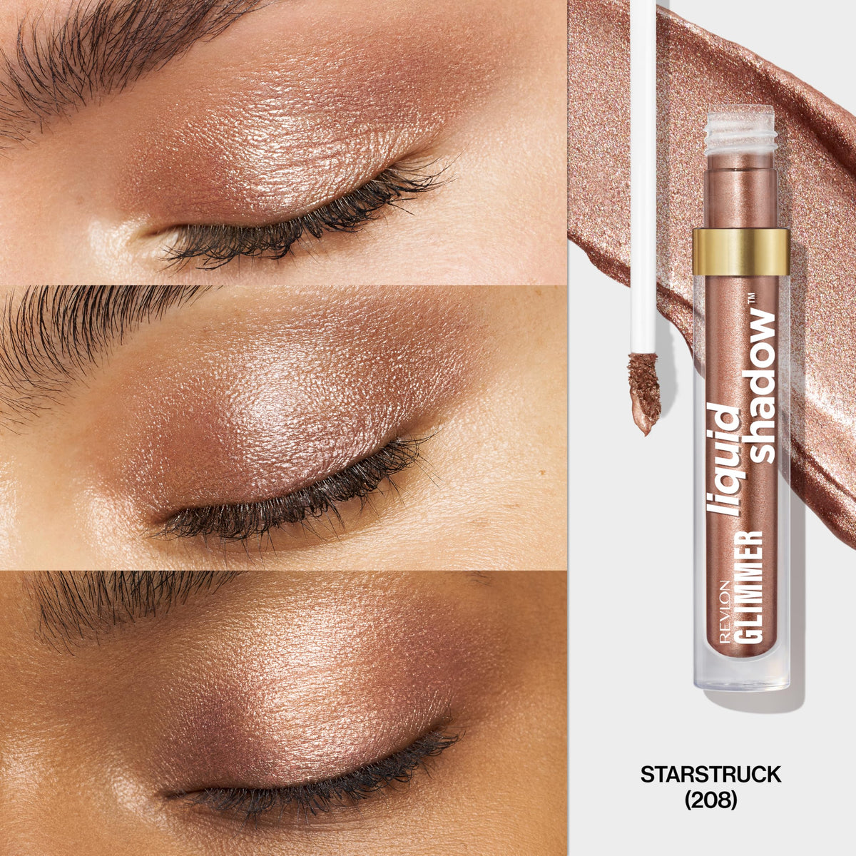 REVLON Glimmer Liquid Shadow, Smudge-Proof Shimmer Eyeshadow Makeup, Long Lasting, High Pigment, 208 Starstruck Beauty & Personal Care REVLON