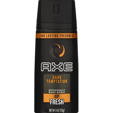 AXE Dark Temptation Body Spray Deodorant for Men, 4 Oz, Pack of 6
