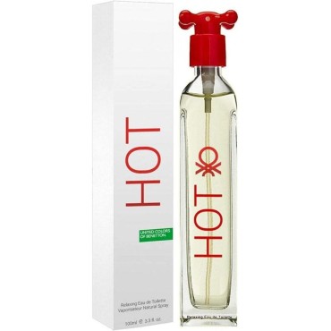 Benetton Hot Eau de Toilette Spray for Women, 3.3 oz