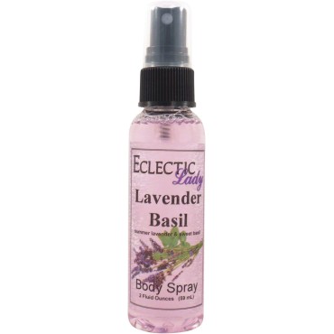 Lavender Basil Body Spray, 2 ounces, Body Mist for Women with Clean, Light & Gentle Fragrance, Long Lasting Perfume with Comforting Scent for Men & Women, Cologne with Soft, Subtle Aroma For Daily Use