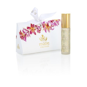 Malie Organics' Plumeria Perfume Oil Roll On with Organic Hawaiian fragrances, 1 Count (Pack of 1)
