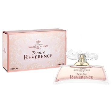 Princesse Marina de Bourbon Tendre Reverence Eau de Parfum for Women - Fruity Floral Scent - Opens with Peach, Blackcurrant and Bergamot - Blended with Magnolia - Romantic Fragrance - 3.4 oz