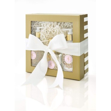 Shelley Kyle Ballerine Complete Gift Set, Includes Hydrating Body Lotion, Foaming Bath Gel, And Perfume, Packaged in Beautiful Cream and Gold Gift Box with Ribbon