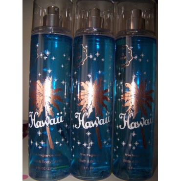 Lot of 3 Bath & Body Works Hawaii Coconut Water & Pineapple Fine Fragrance Mist 8 fl oz each (Hawaii Coconut Water & Pineapple)