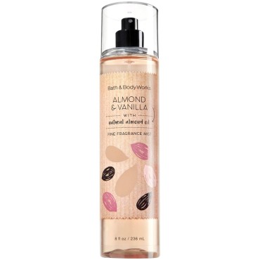 Bath and Body Works Almond Vanilla Fine Fragrance Mist 8 Ounce Full Size