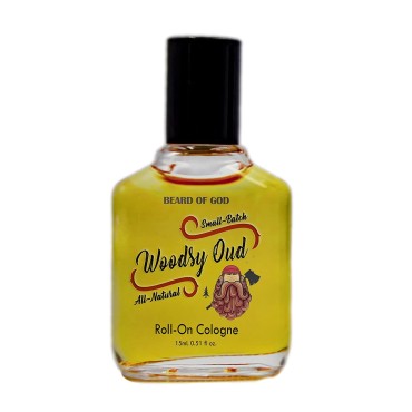 Woodsy Oud - 1/2 oz. Roll-On Fragrance Cologne & Travel Pouch, Pure Uncut Body Oil, Made in USA
