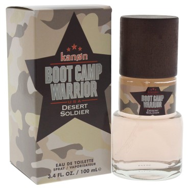 Kanon Boot Camp Warrior Desert Soldier Eau De Toilette Spray for Men, 3.4 Ounce