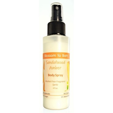 Blossom to Bath Sandalwood Amber Body Spray (4 Ounce) - Phthalate Free Fragrance - Energizes Skin with a Woodsy Warm Scent