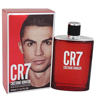 Cristiano Ronaldo CR7 Eau de Toilette Spray for Man, 3.4 Ounce, Red