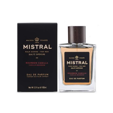 Mistral Men's Cologne, Bourbon Vanilla, Made in France, 3.4 Oz