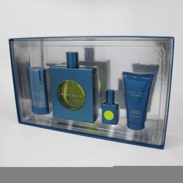 CITRON BY PERRY ELLIS 4 PCS SET: 100 ML/3.4 OZ EAU DE TOILETTE SPRAY,2.75 OZ DEODORANT STICK, 1.7 OZ SHOWER GEL & 7.5 ML/0.25 OZ EAU DE TOILETTE TRAVEL SPRAY