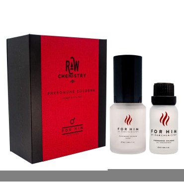 RawChemistry for Him Set - A Pheromone Infused Cologne Gift Set - Bold, Extra Strength Formula