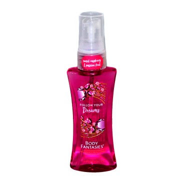 Body Fantasies (1) Bottle Body Spray - Follow Your Dreams Scent - Sweet Raspberry & Passion Fruit - Travel Size - 1.7 fl oz