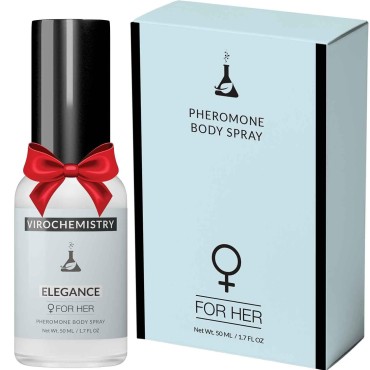 VIROCHEMISTRY Pheromones For Women (ELEGANCE) Body Spray - Elegant, Ultra Strength Organic Human Pheromones Fragrance Body Spray 50mL - [Human Grade Pheromones to Attract Men]