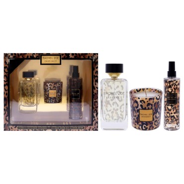Rachel Zoe Instinct Gift Set - Gift Set For Women - Eau De Parfum Perfume, Soy Wax Jar Candle, And Body Spray For Women - Fragrance Gift Set - 3 pc