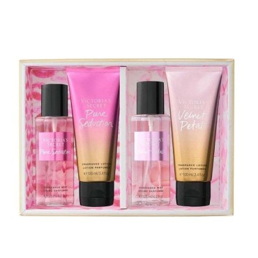 Victoria's Secret Pure Seduction & Velvet Petals Mist & Lotion Gift Set for Women