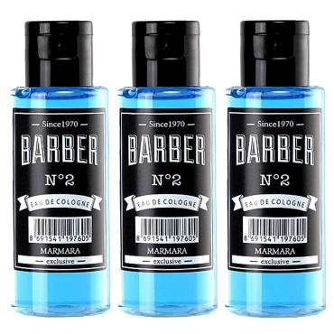 barber marmara Cologne - Best Choice of Modern Barbers and Traditional Shaving Fans No 2 Blue, 50ml x 3 Bottles