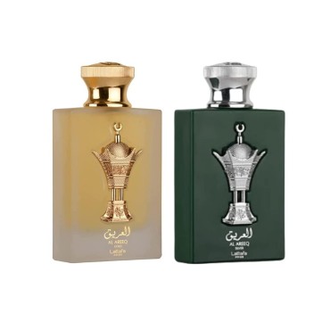 Lattafa Perfumes Al Areeq Value Pack- Al Areeq Gold & Silver by Lattafa Pride EDP - Eau De Parfum Unisex 100ml(3.4 oz) | Saffron, Incense, Suede, Vanilla, Musk