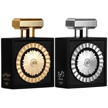 Lattafa Perfumes Nebras & Wajood Value Pack Pride EDP - 100ml (3.4 oz) - Vanilla, Cacao, Rose, Tonka Bean, Amber.