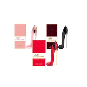 EB C Princess High Heel Shoes Black, Red & Pink Eau de Parfum for Women, 85 ML, 2.9 FL OZ (Pack of 3)