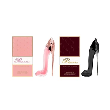 EB C Princess High Heel Shoes Black & Pink Eau de Parfum for Women, 85 ML, 2.9 FL OZ (Pack of 2)
