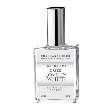 Fragrance Club Genealogy Collection Inspired by Love In White by Creed, 1.9 oz. EDP, Womens fragrance. Our version is a sweet, fresh floral fragrance.