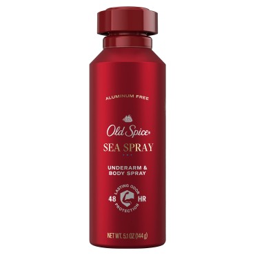 Old Spice, Aluminum Free Body Spray for Men Sea Spray Cologne Scent, 5.1 Ounce