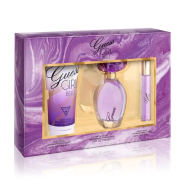 GUESS Girl Belle Eau de Toilette 3 Piece Gift Set - Perfume Spray 3.4 Fl. Oz., Travel Spray 0.5 Fl. Oz., & Body Lotion 6.7 Fl. Oz.