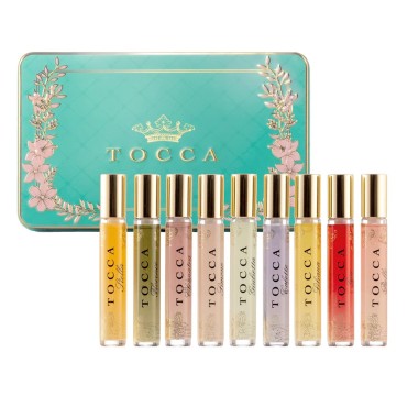 Tocca Luxury Fragrance Wardrobe - Set of 9 Travel Size Women's Perfumes in Giftable Tin Case, Includes Florence, Cleopatra, Stella, Giulietta, Simone, Colette, Liliana, Gia & Belle