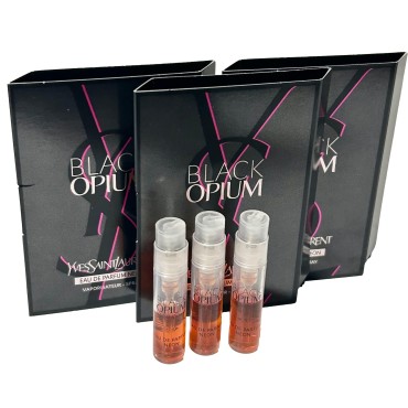YVES SAINT LAURENT YSL Neon Black Opium Sample Women Perfume 1.2 ml / 0.04 oz - set of 3