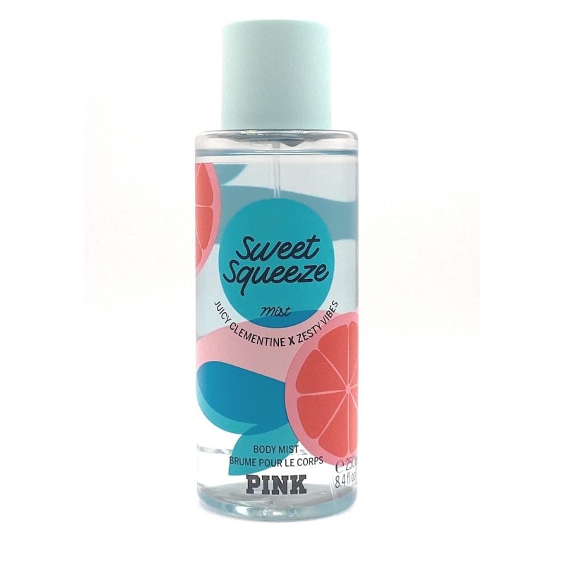 Victoria's Secret Pink Squeet Squeeze Scented Body Mist Juicy Clementine x Zesty Vibes 8.4 Ounce Spray