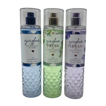 Bath & Body Works Gingham Mists - Pack of 3 - Gingham Original, Gingham Vibrant, Gingham Fresh - 2023 NEW SCENTS