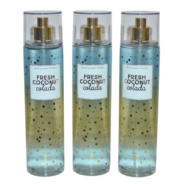 Bath & Body Works Fragrance Mist 3-Pack 8oz Each (Fresh Coconut Colada)