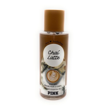Victoria's Secret Pink Chai Latte Scented Body Mist Chai Spices x Brown Sugar 8.4 Ounce Spray With Essential Oils