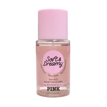 Victoria's Secret Pink Soft & Dreamy Scented Fragrance Body Mist 2.5 Fluid Ounce Spray With Essential Oils