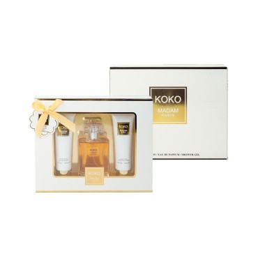 Lomitin Koko Madam Perfume Gifts Sets for Women, Eau De Parfum (3.4 fl oz), Body Lotion (3.0 fl oz), Shower Gel (3.0 fl oz), Our Impression of Coco Madem (Pack of 3)